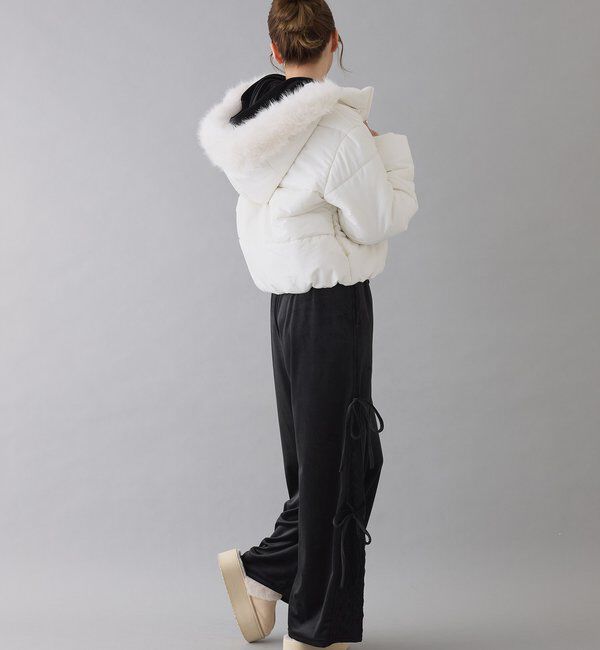  「ファー付きショートフェイクダウン」|ダッフルコート|