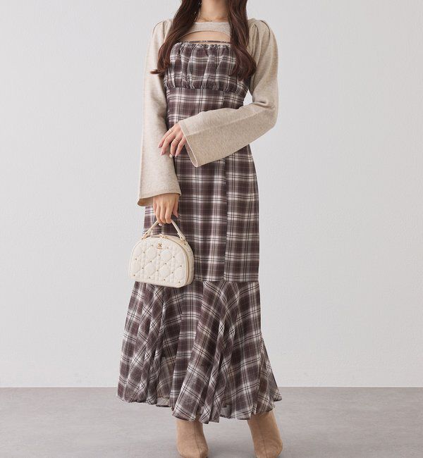  「２枚セットチェックワンピ」|ワンピース|