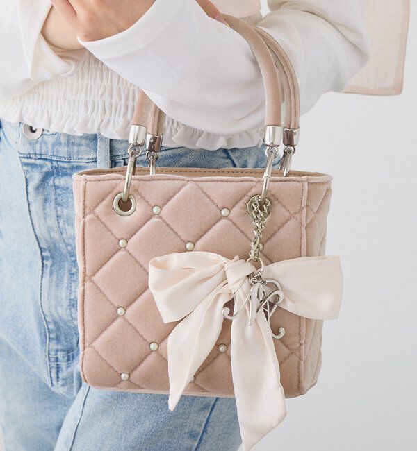  「チャーム付きキルティングミニバッグ」|ショルダー・メッセンジャー|