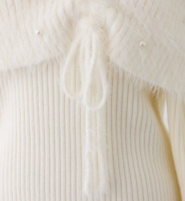  「パール&times;ビジューオフショルニット」|ニット・セーター|