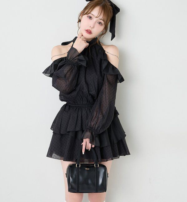  「肩ビジューアメスリチュニック」|シャツ・ブラウス|