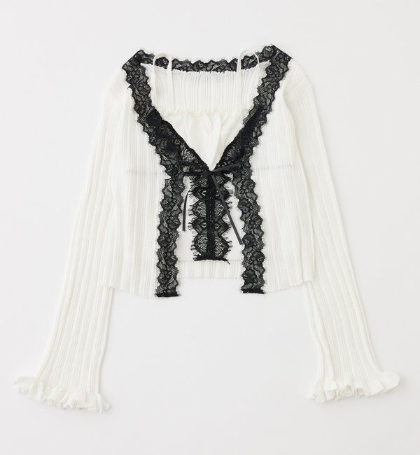  「レース付きニットビスチェ」|ニット・セーター|