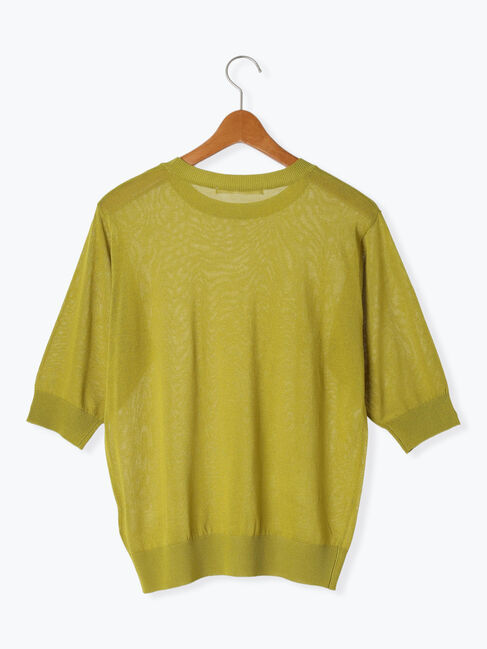 Lugnoncure「【接触冷感】クルーネックハーフスリーブニット」|ニット・セーター|