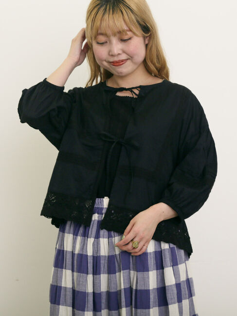 Samansa Mos2「パッチワークレースブラウス」|シャツ・ブラウス|