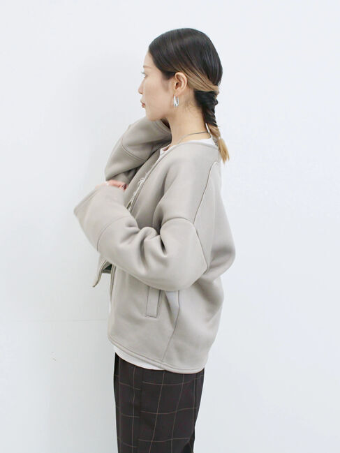 Samansa Mos2 blue「【マシンウォッシャブル】マルチスタイルボンディングブルゾン」|ブルゾン・スタジャン|