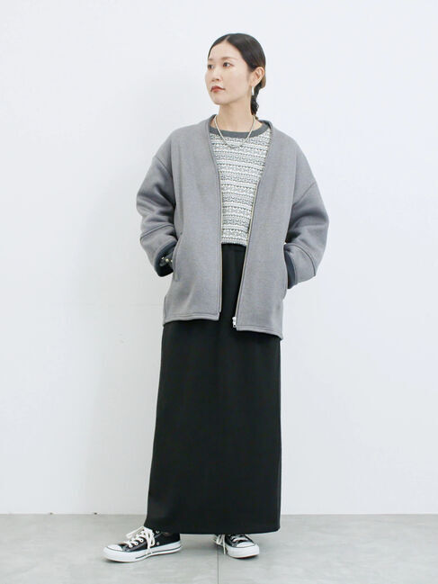 Samansa Mos2 blue「【マシンウォッシャブル】マルチスタイルボンディングブルゾン」|ブルゾン・スタジャン|