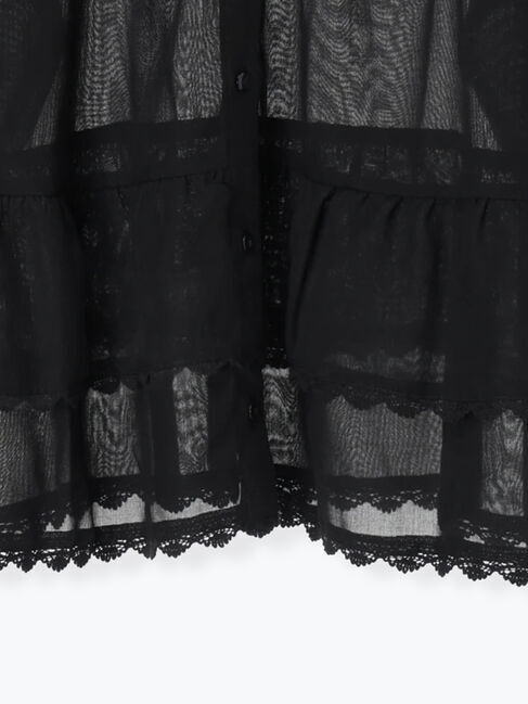 Samansa Mos2「裾フリルティアードレースブラウス」|シャツ・ブラウス|