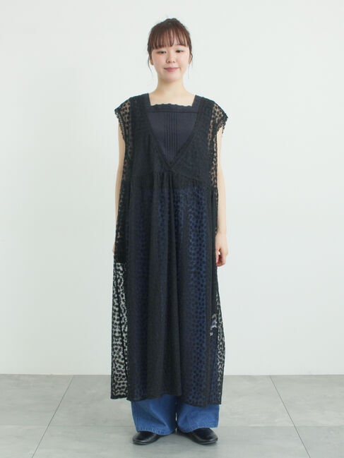 Samansa Mos2「チュール刺繍前後2WAYノースリワンピース」|ワンピース|