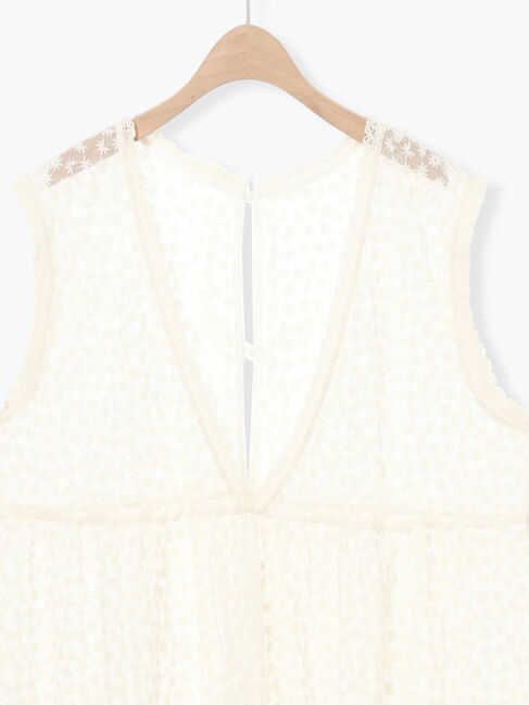 Samansa Mos2「チュール刺繍前後2WAYノースリワンピース」|ワンピース|