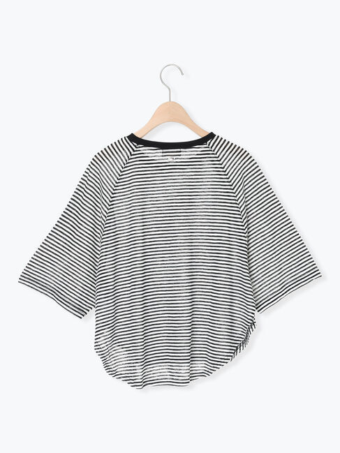 Samansa Mos2「シアーボーダー天竺ラグランTシャツ」|Tシャツ・カットソー|