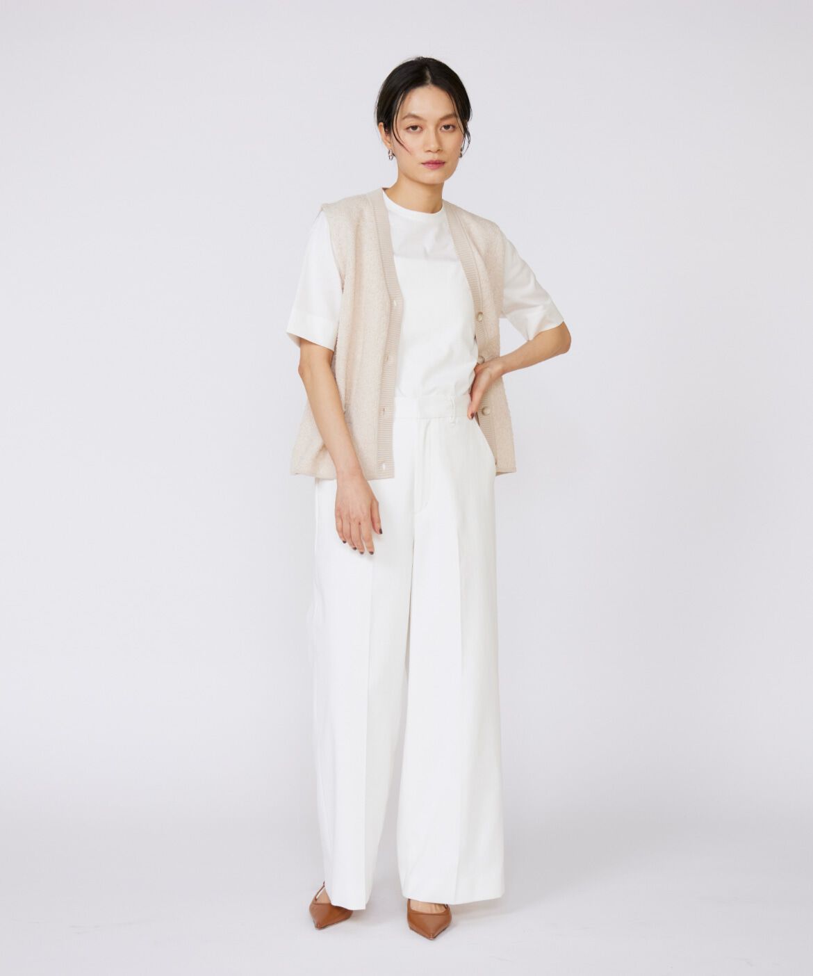 INED「サイドスリットデザインTシャツ」|Tシャツ・カットソー|