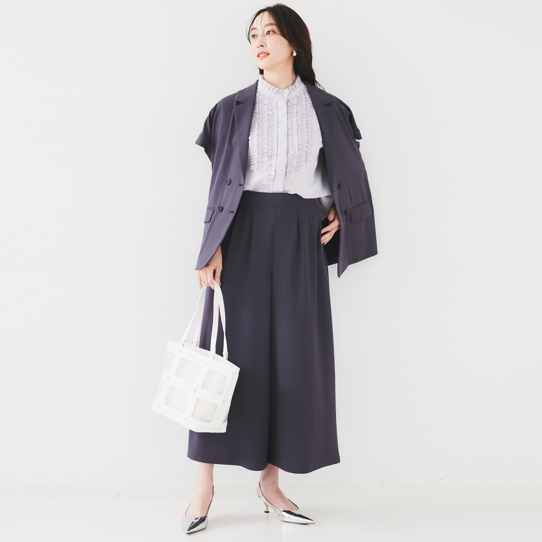 UNTITLED「【セットアップ可/接触冷感/イージーケア】リラクミスト タックワイドパンツ」|その他|