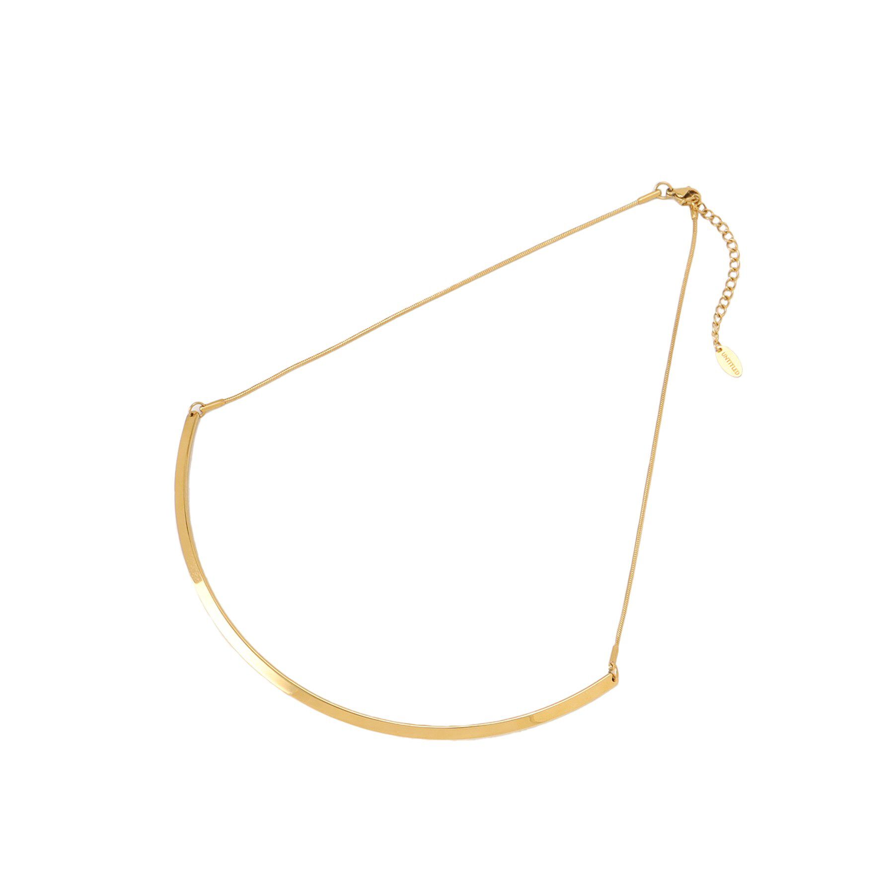 UNTITLED「【ステンレス】カーヴィプレートショートネックレス」|ネックレス|