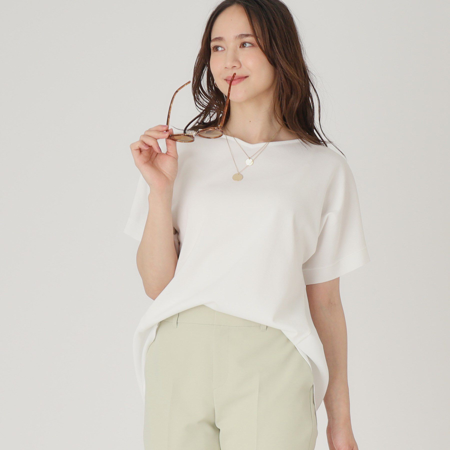 COUP DE CHANCE「【洗える／ヒップ丈】異素材組合せトップス」|ニット・セーター|