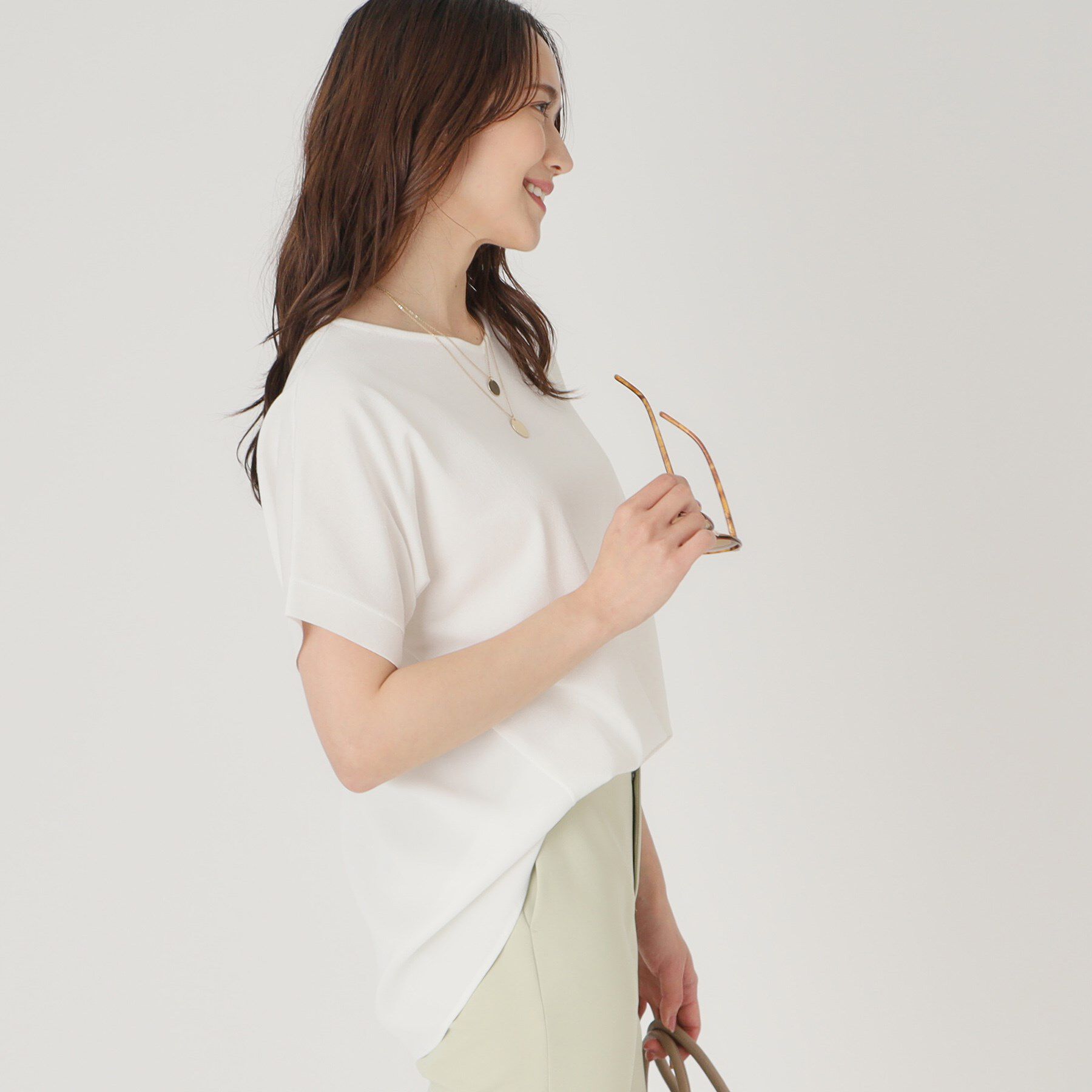 COUP DE CHANCE「【洗える／ヒップ丈】異素材組合せトップス」|ニット・セーター|