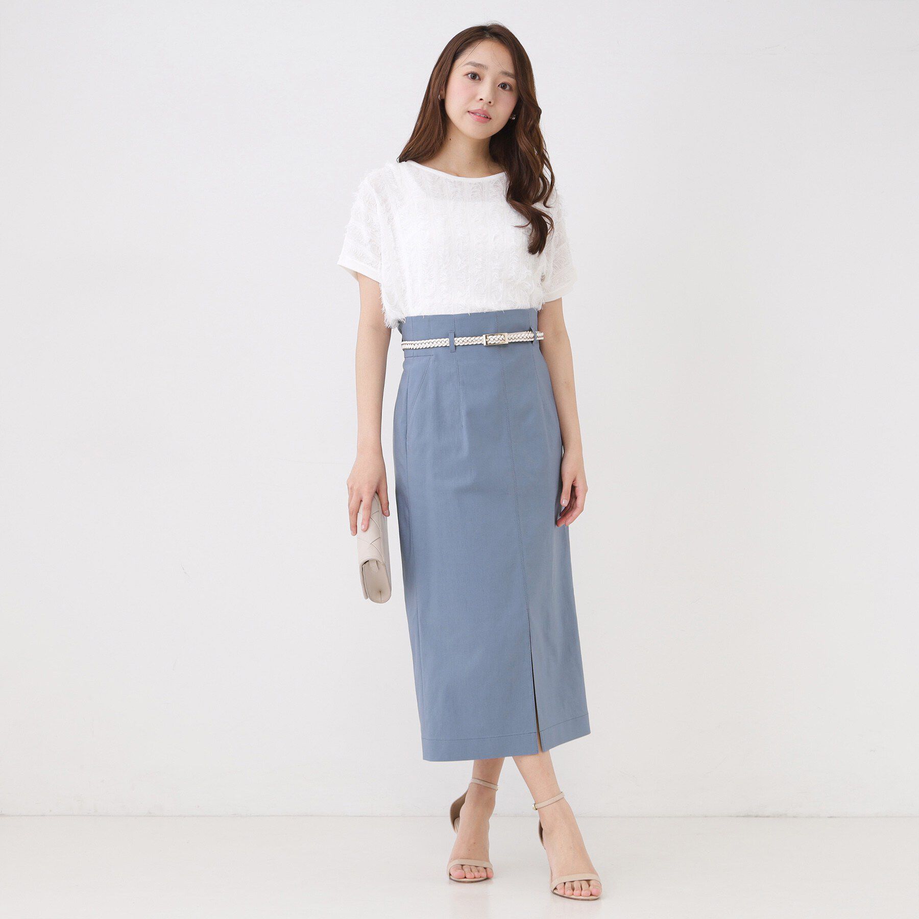 COUP DE CHANCE「【手洗い可／日本製／ウエスト後ろゴム】ハイウエストIラインスカート」|スカート|