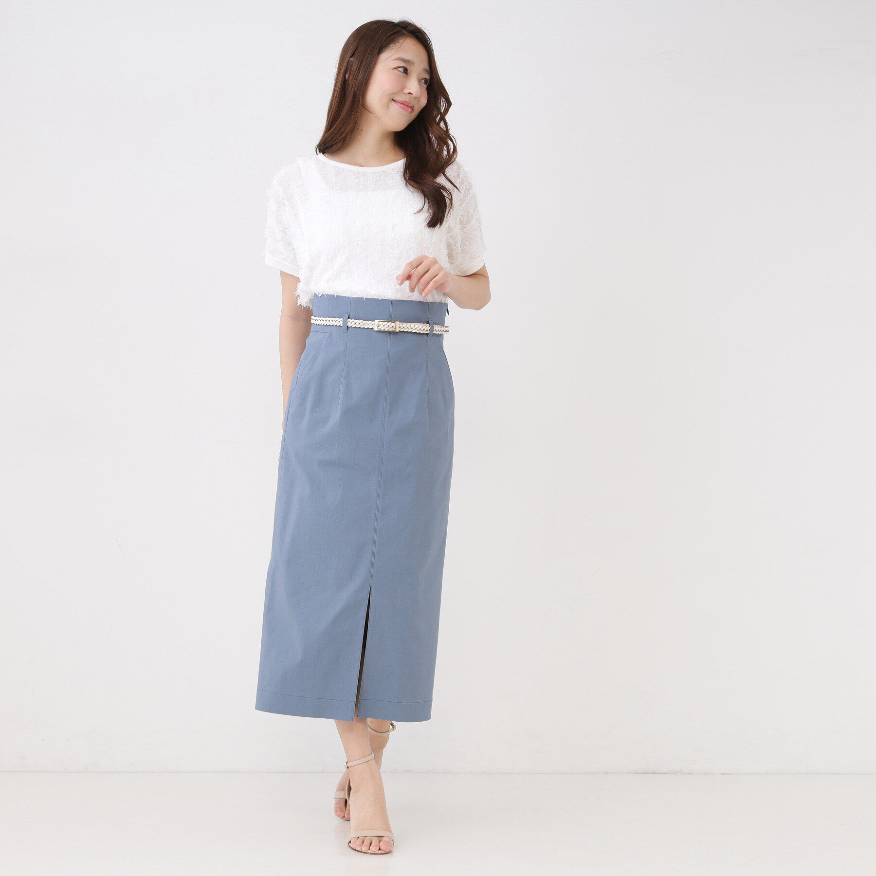 COUP DE CHANCE「【手洗い可／日本製／ウエスト後ろゴム】ハイウエストIラインスカート」|スカート|