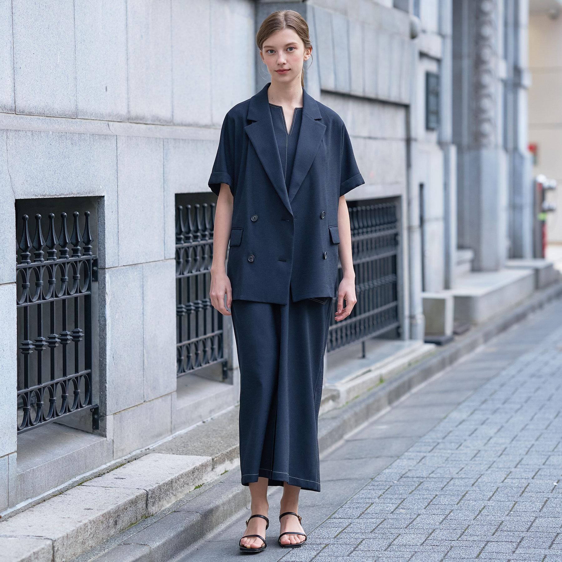 DRESSTERIOR「【セットアップ可/UVカット/接触冷感/吸水速乾】ウォッシャブル Iラインワンピース」|ワンピース|