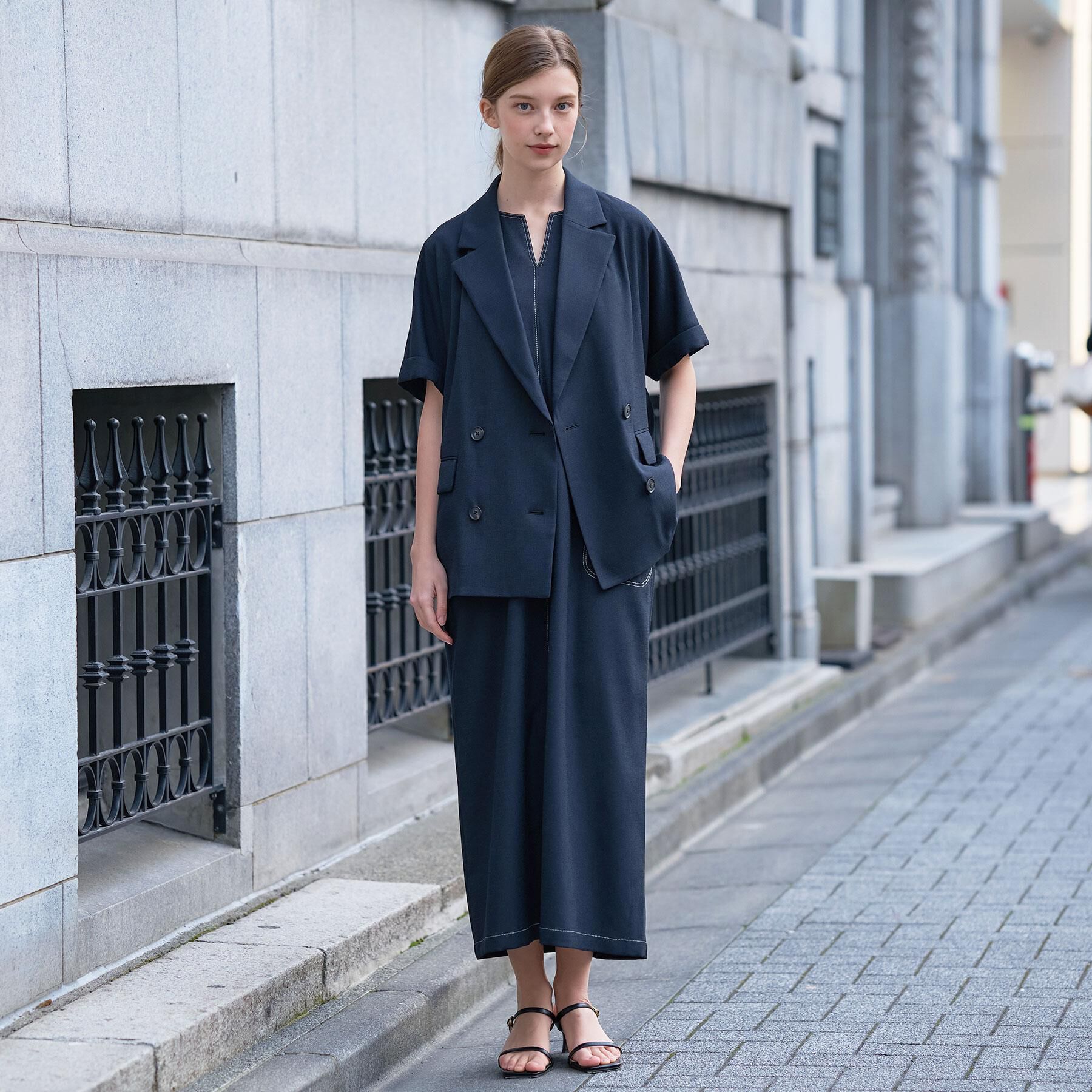 DRESSTERIOR「【セットアップ可/UVカット/接触冷感/吸水速乾】ウォッシャブル Iラインワンピース」|ワンピース|