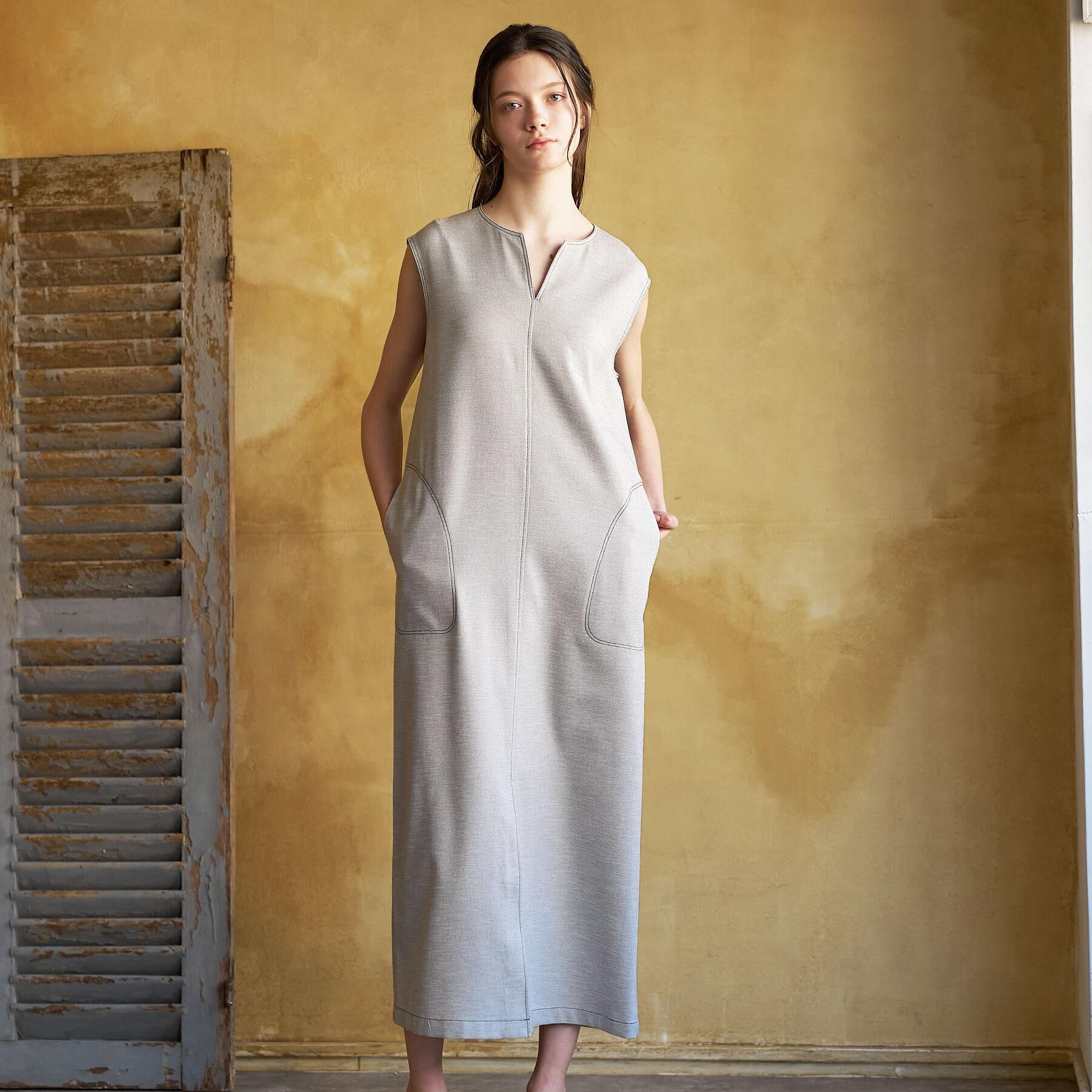 DRESSTERIOR「【セットアップ可/UVカット/接触冷感/吸水速乾】ウォッシャブル Iラインワンピース」|ワンピース|