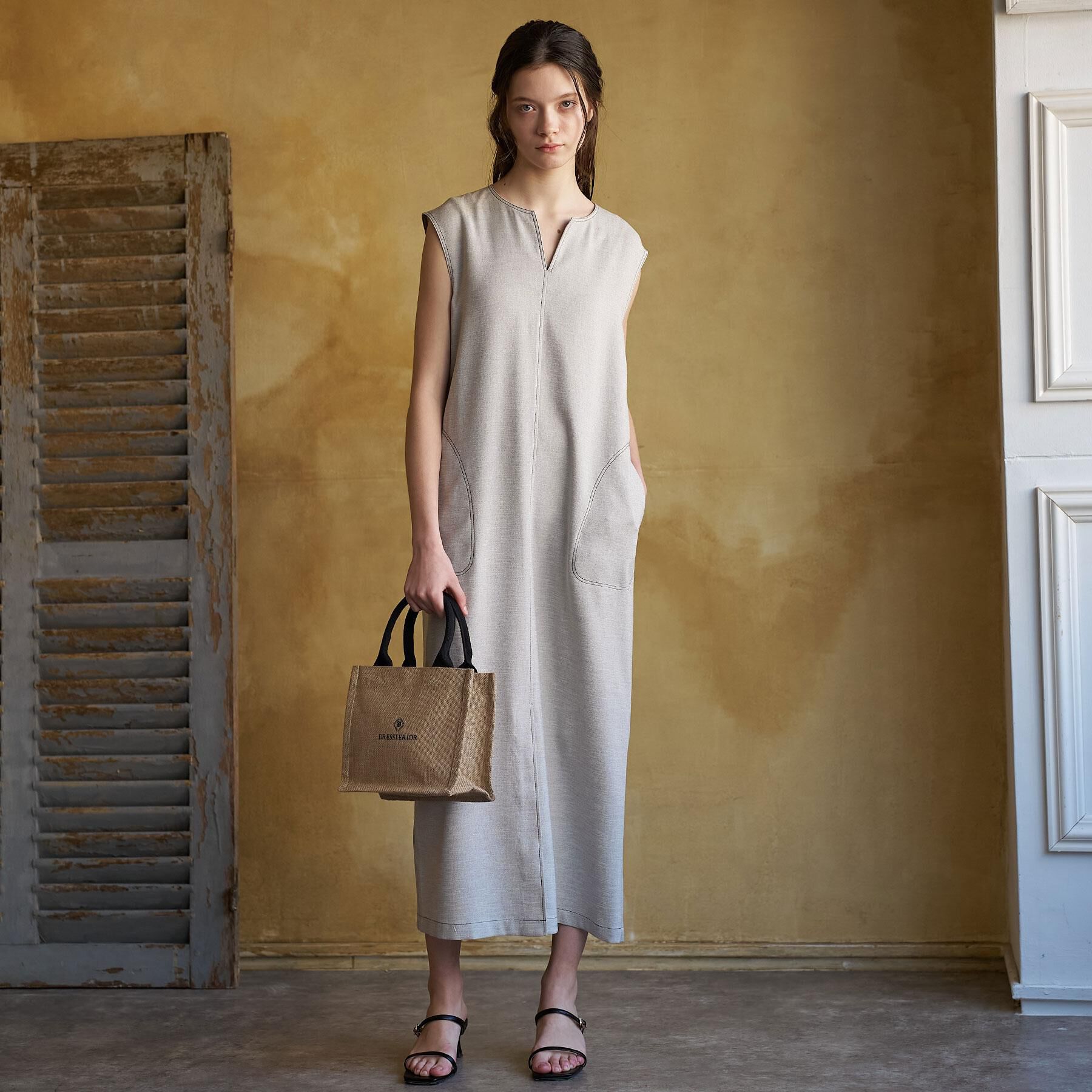 DRESSTERIOR「【セットアップ可/UVカット/接触冷感/吸水速乾】ウォッシャブル Iラインワンピース」|ワンピース|