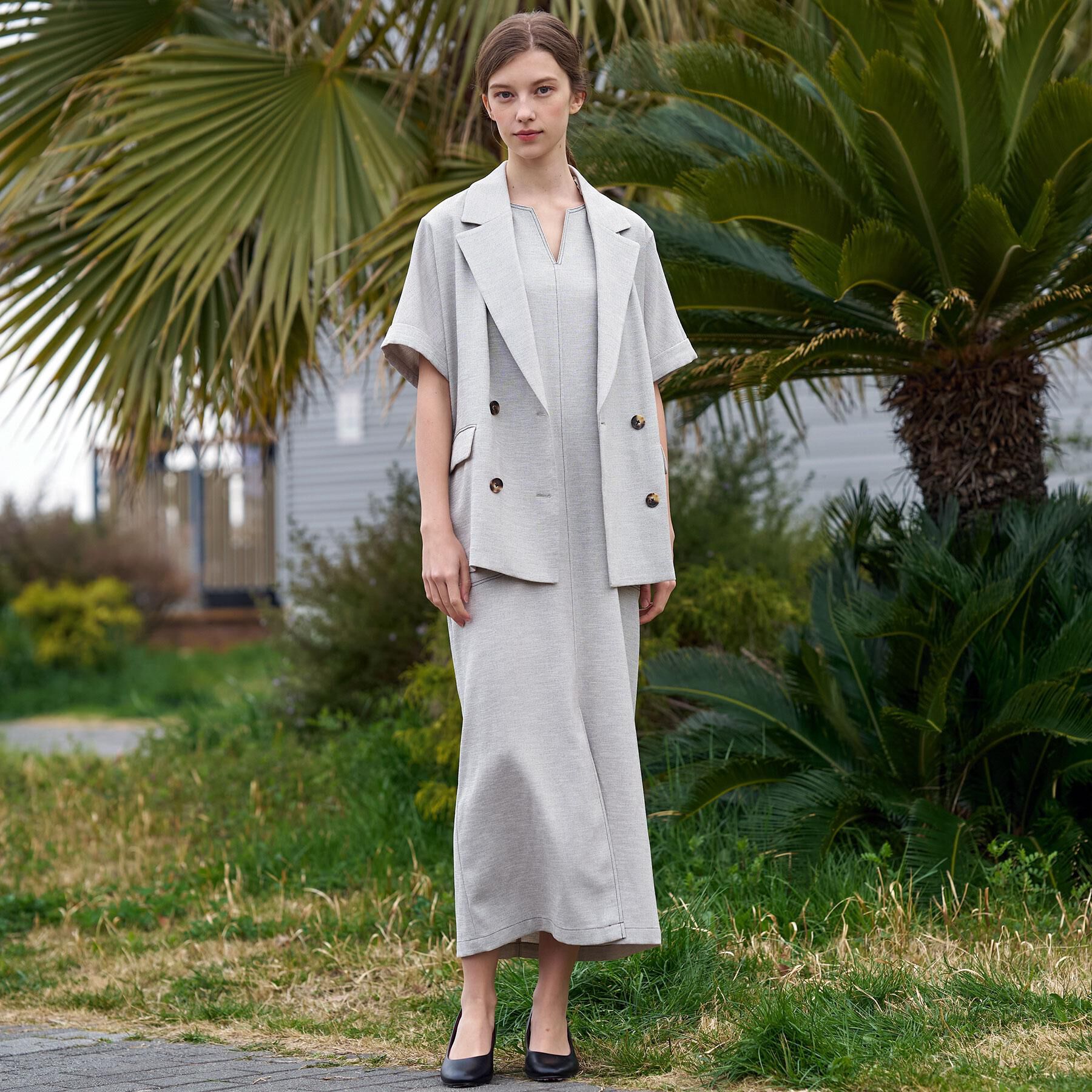 DRESSTERIOR「【セットアップ可/UVカット/接触冷感/吸水速乾】ウォッシャブル Iラインワンピース」|ワンピース|