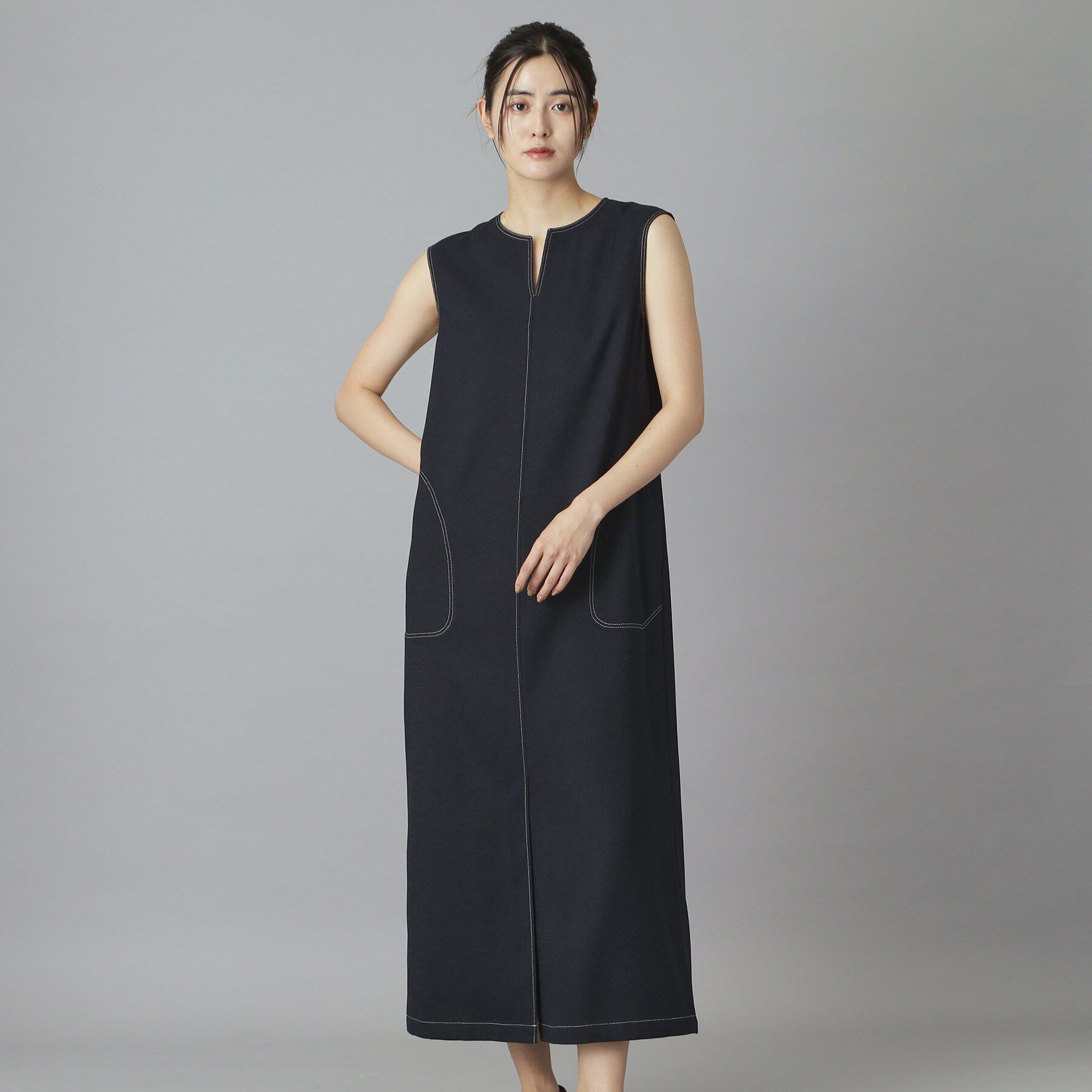 DRESSTERIOR「【セットアップ可/UVカット/接触冷感/吸水速乾】ウォッシャブル Iラインワンピース」|ワンピース|