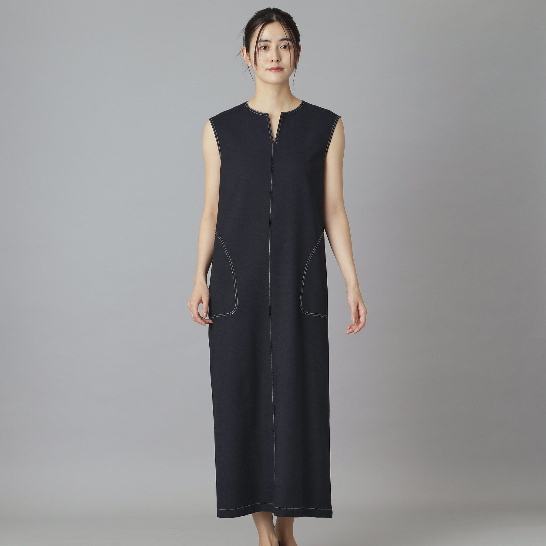 DRESSTERIOR「【セットアップ可/UVカット/接触冷感/吸水速乾】ウォッシャブル Iラインワンピース」|ワンピース|