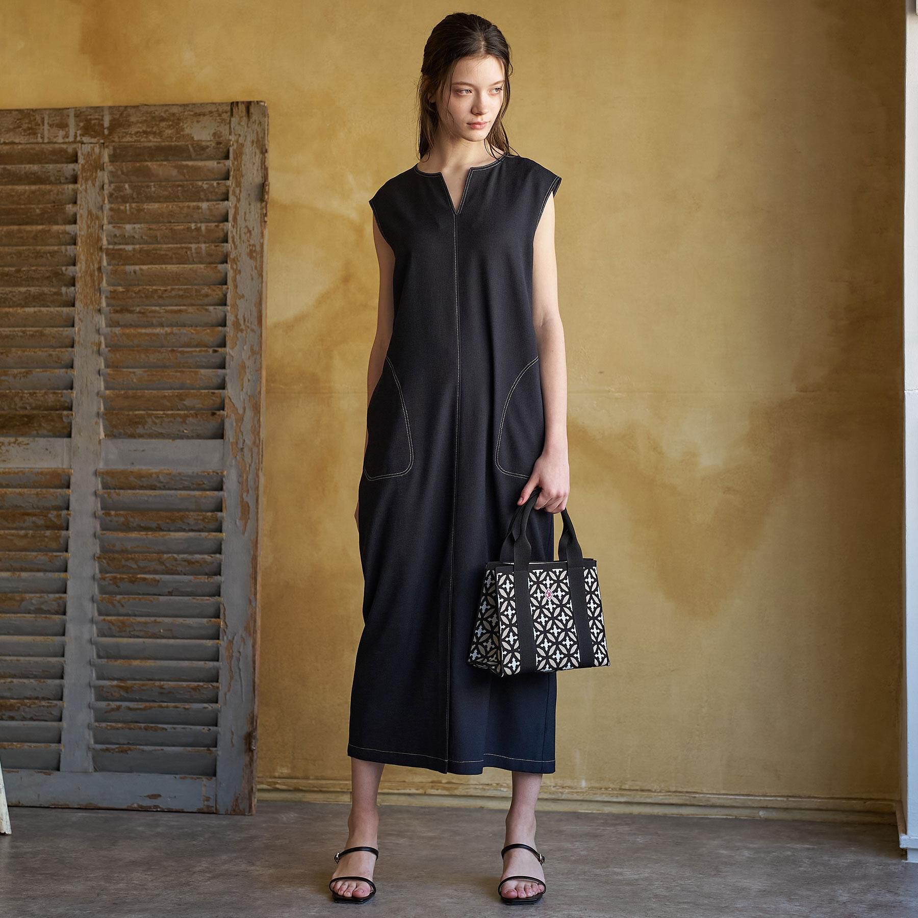 DRESSTERIOR「【セットアップ可/UVカット/接触冷感/吸水速乾】ウォッシャブル Iラインワンピース」|ワンピース|