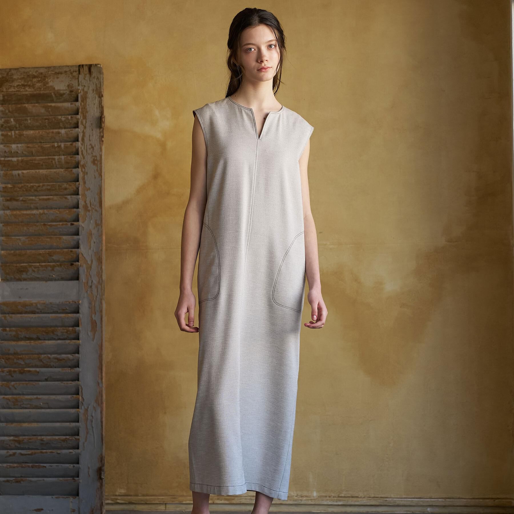 DRESSTERIOR「【セットアップ可/UVカット/接触冷感/吸水速乾】ウォッシャブル Iラインワンピース」|ワンピース|