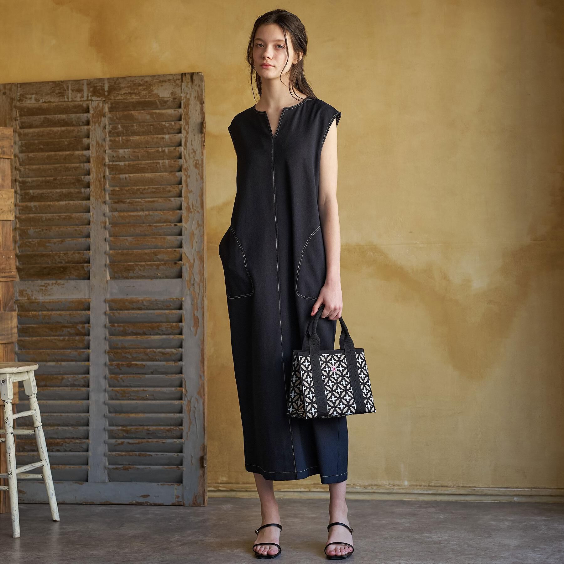 DRESSTERIOR「【セットアップ可/UVカット/接触冷感/吸水速乾】ウォッシャブル Iラインワンピース」|ワンピース|