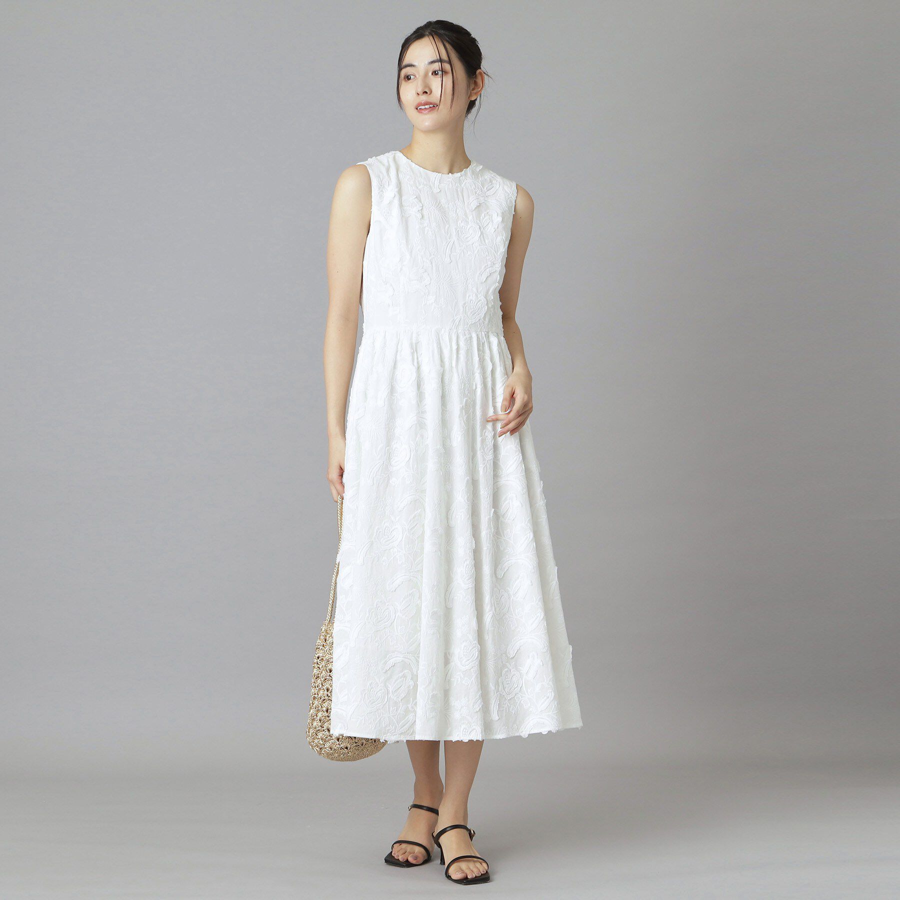 DRESSTERIOR「【ウォッシャブル】コットン エンブロイダリードレス」|ワンピース|
