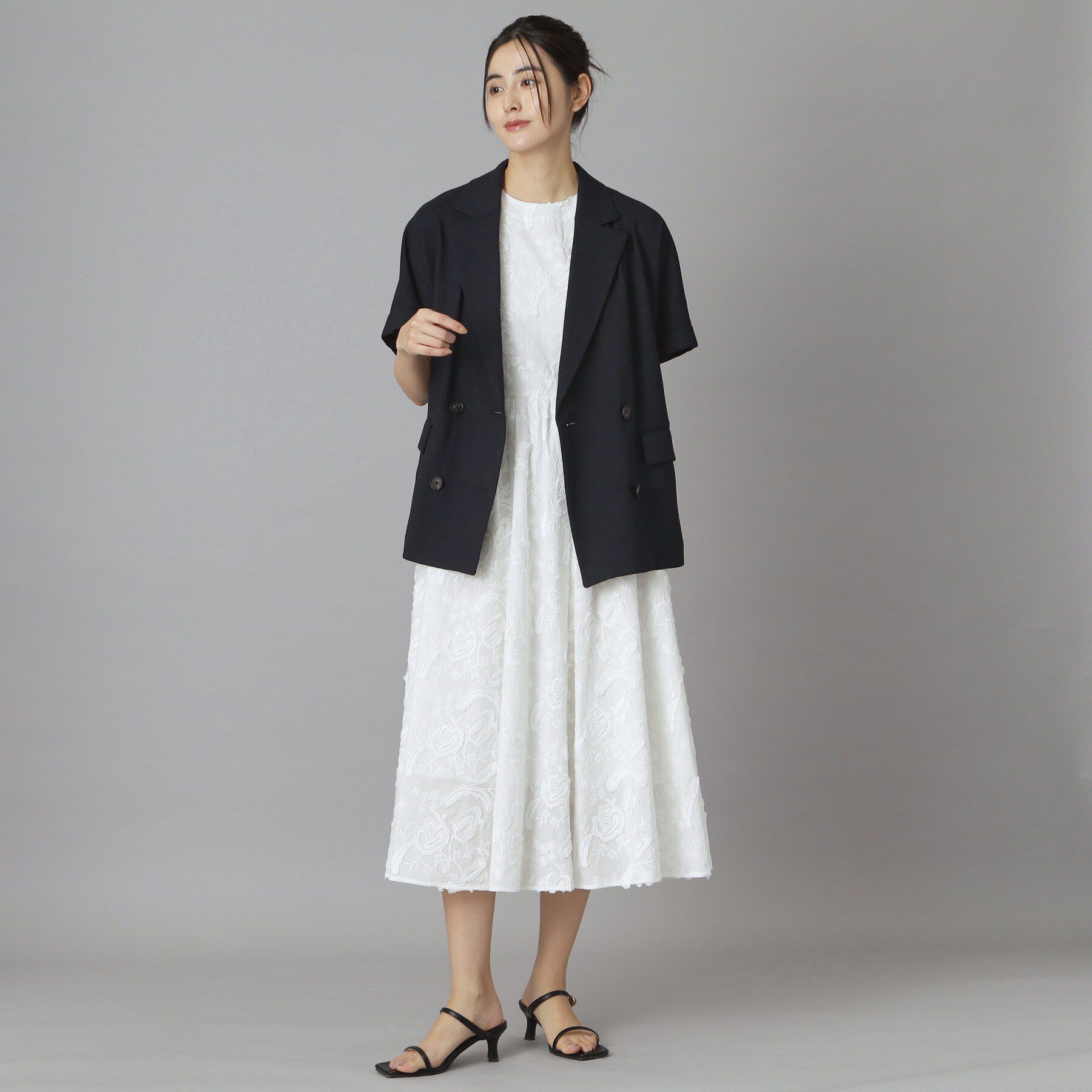 DRESSTERIOR「【ウォッシャブル】コットン エンブロイダリードレス」|ワンピース|