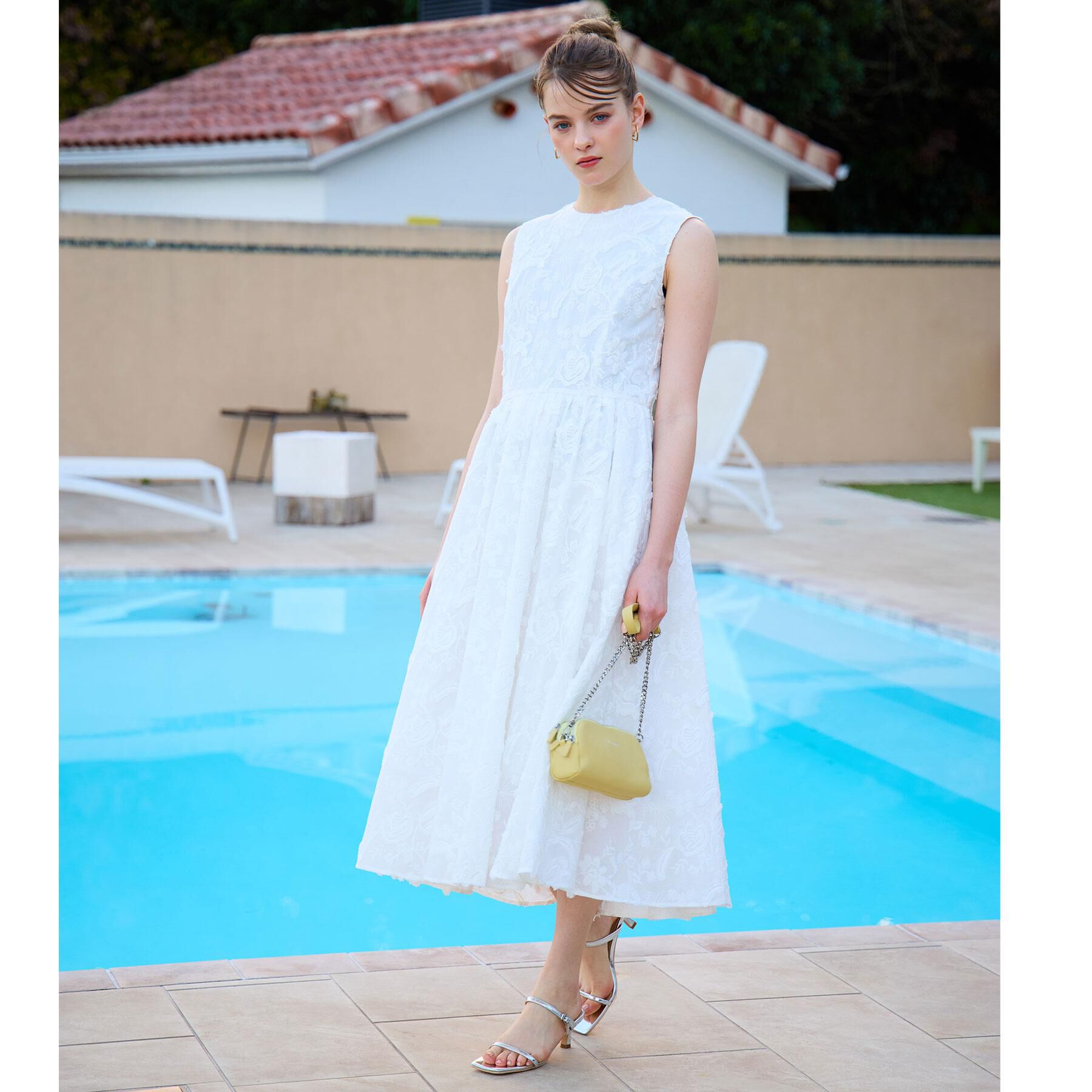 DRESSTERIOR「【ウォッシャブル】コットン エンブロイダリードレス」|ワンピース|