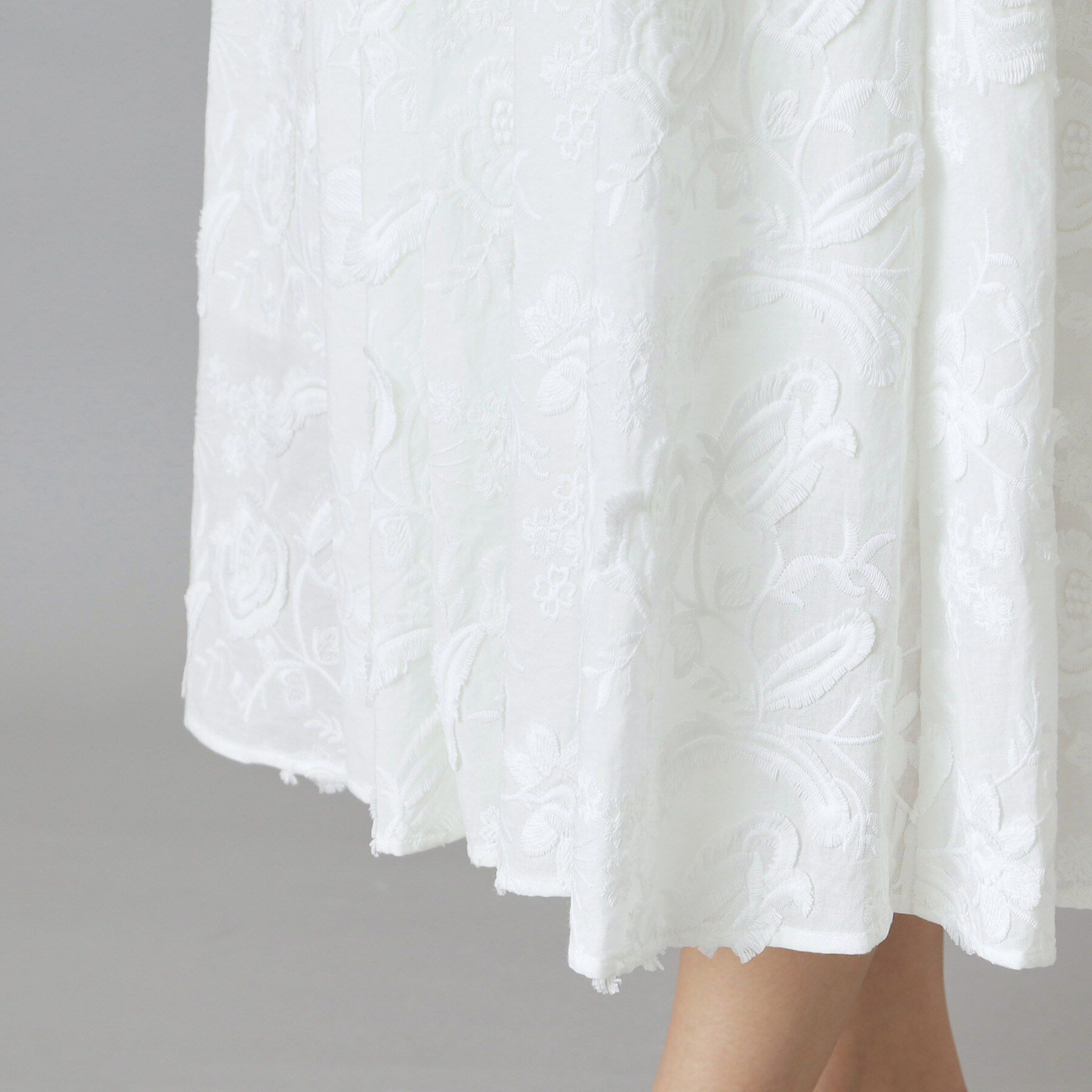 DRESSTERIOR「【ウォッシャブル】コットン エンブロイダリードレス」|ワンピース|