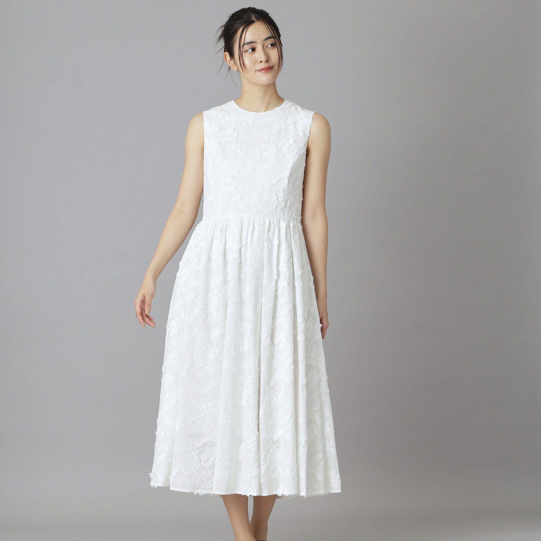 DRESSTERIOR「【ウォッシャブル】コットン エンブロイダリードレス」|ワンピース|