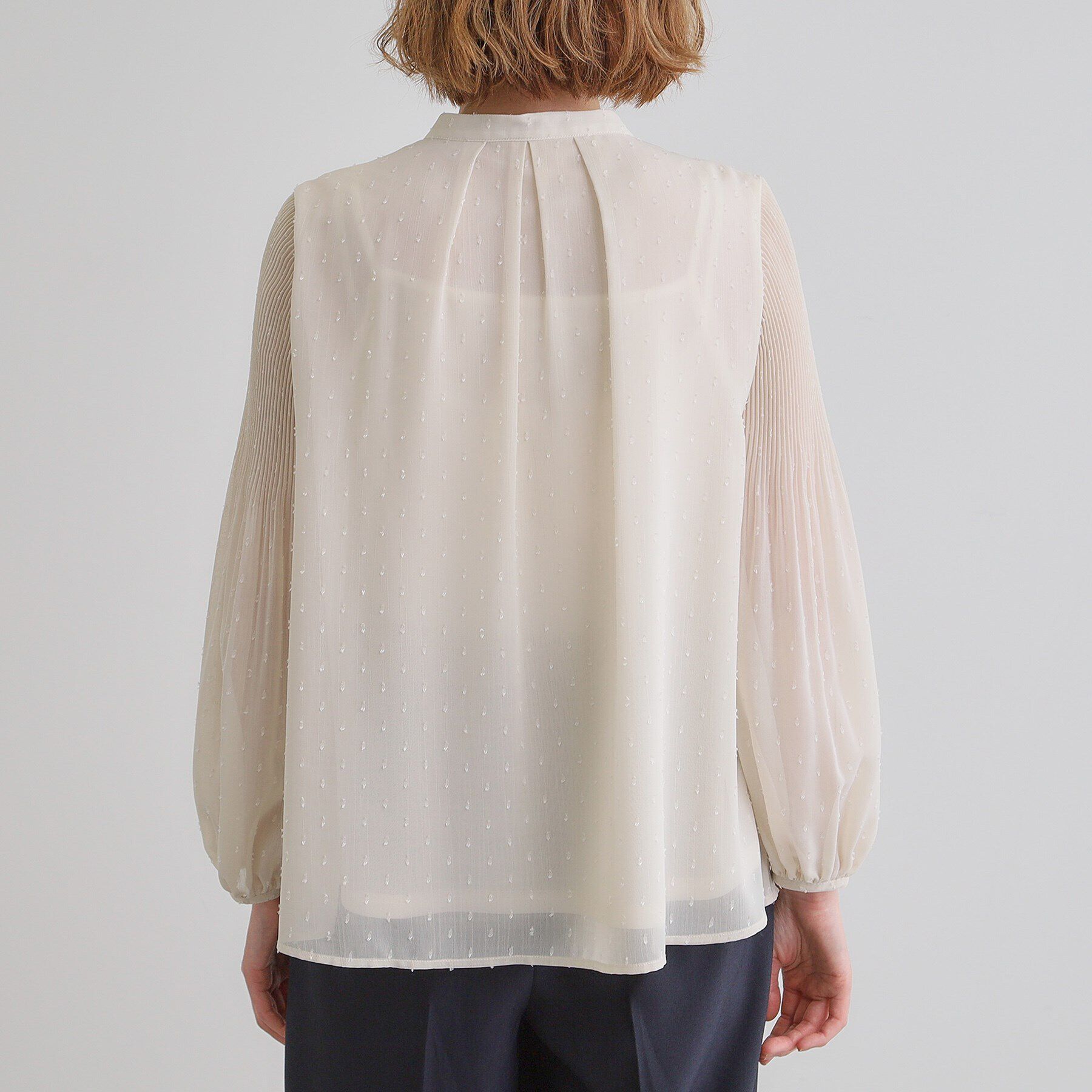 grove「【華やか】プリントアソート袖プリーツブラウス」|シャツ・ブラウス|