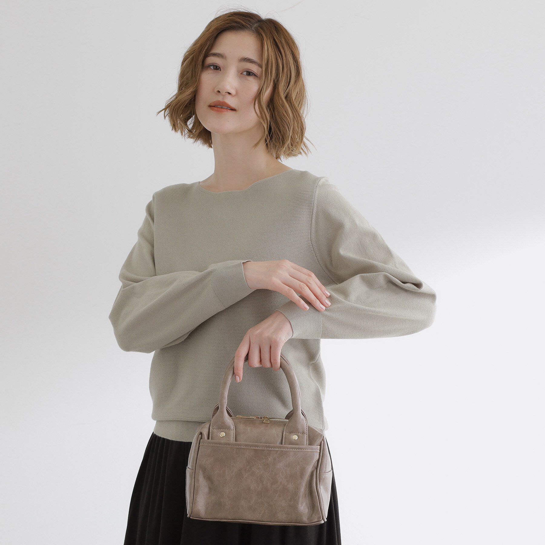 grove「ワイドハンドル2WAYボストンバッグ」|ボストンバッグ|ライトベージュ(05