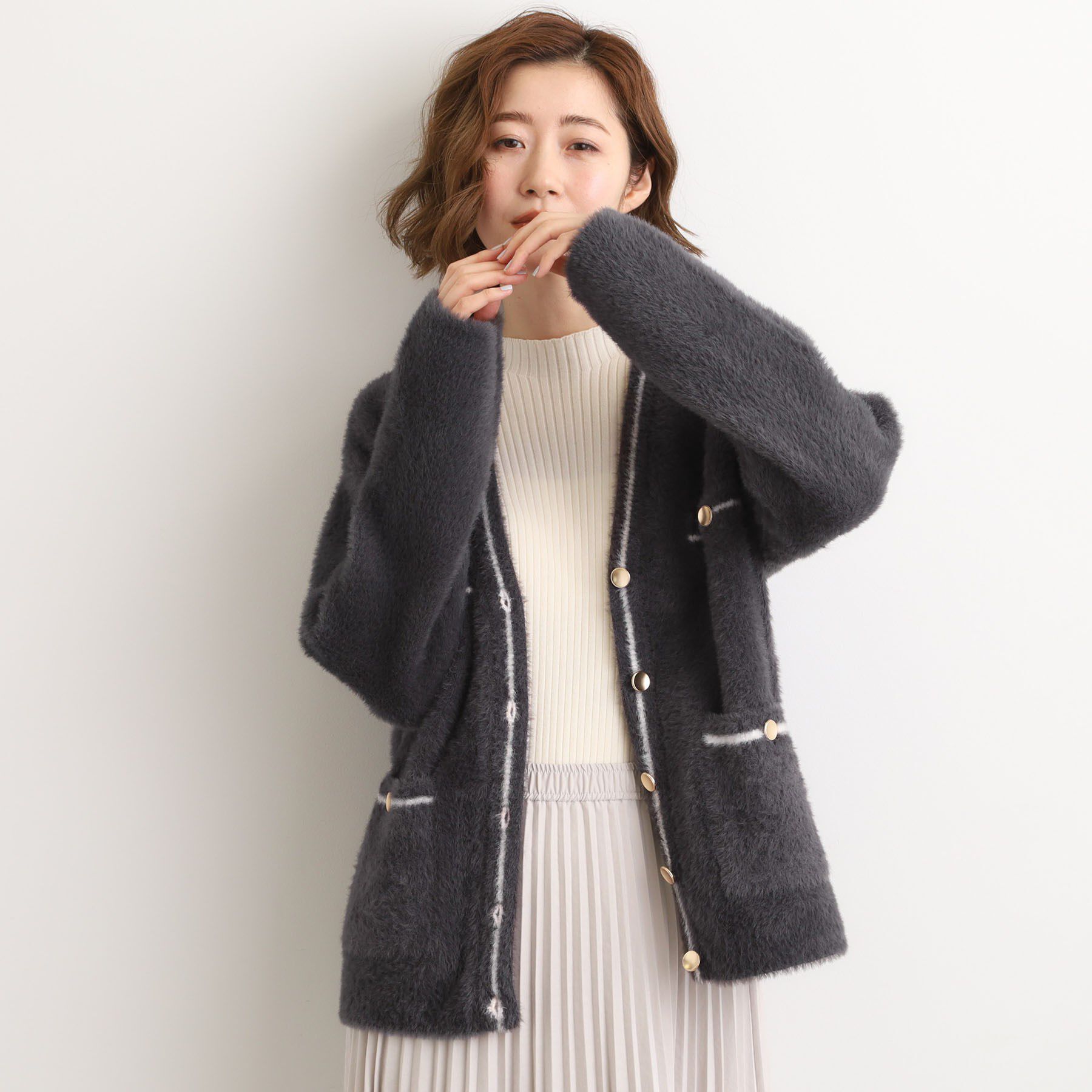 grove「軽やかフェザーで魅せる、クラシカルな主役カーディガン」|カーディガン|