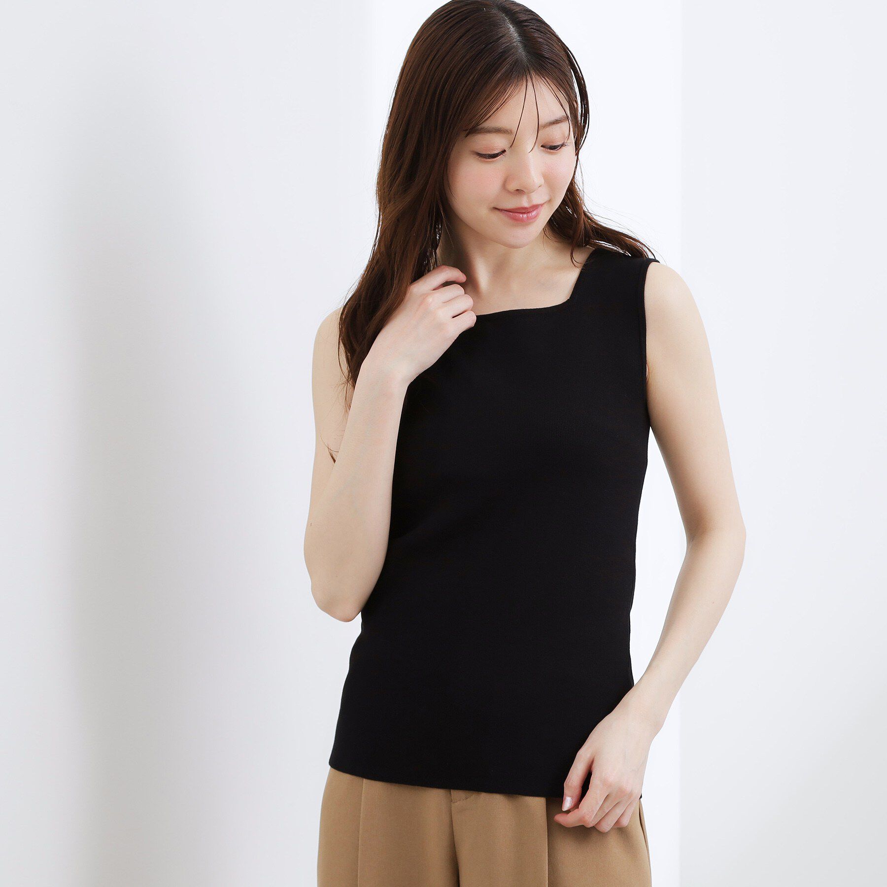 grove「2WAYスクエアニットタンク」|キャミソール|