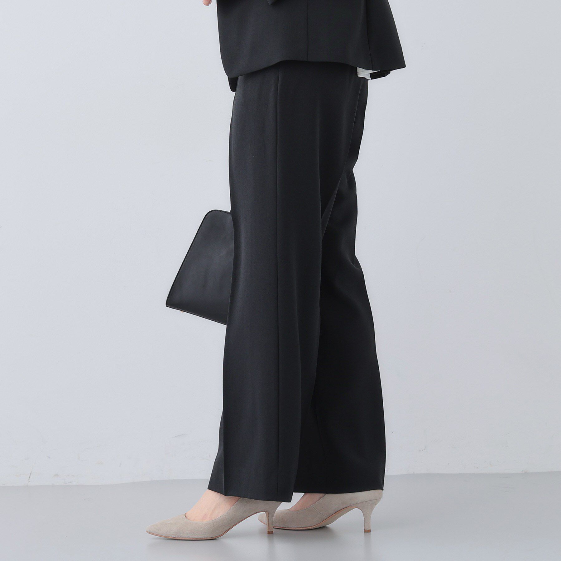 INDIVI「【洗える／UVケア／SETUP可能】ウール調ワイドパンツ」|スーツ|