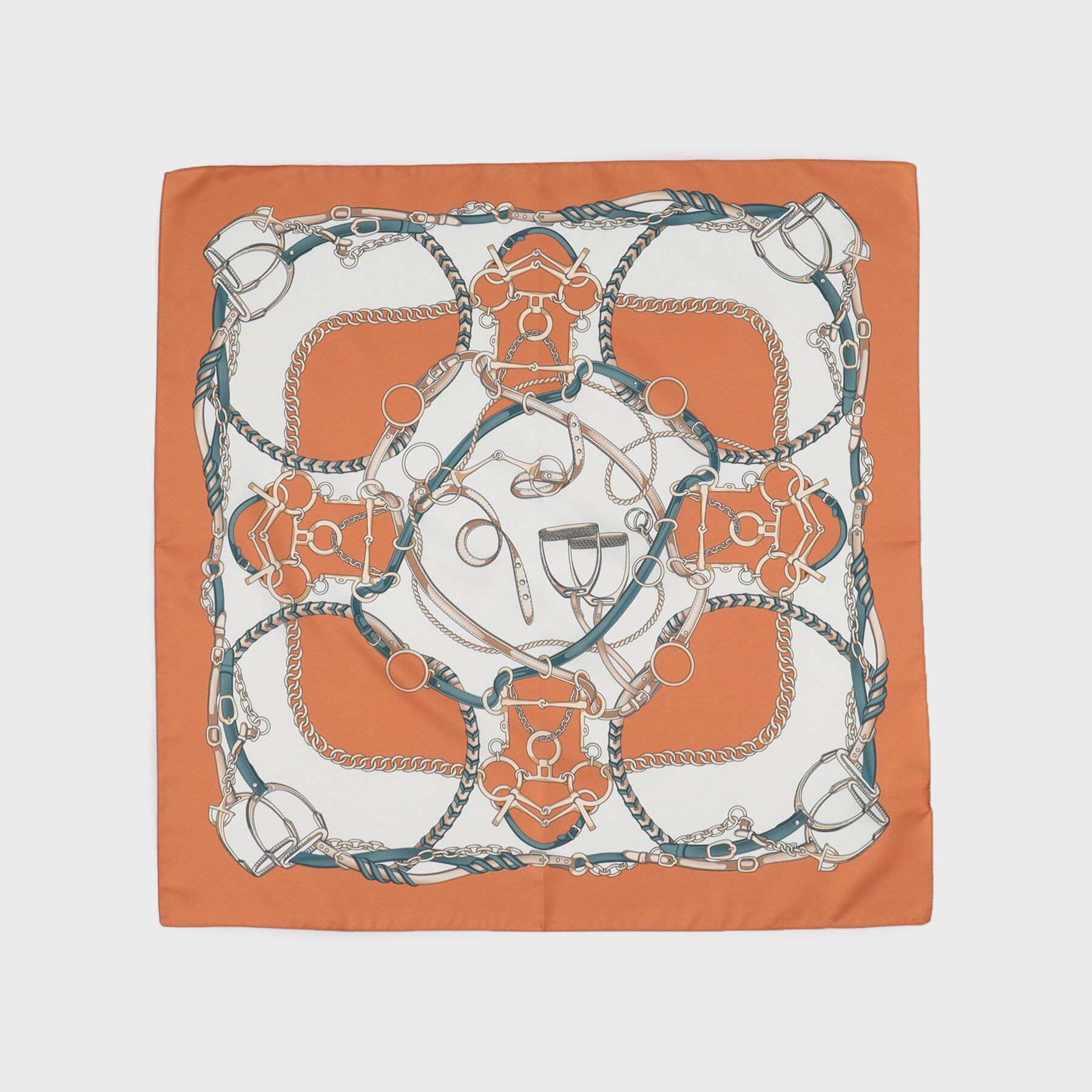 INDIVI「【60cm四方】スクエアスカーフ」|バンダナ・スカーフ|オレンジ(166)