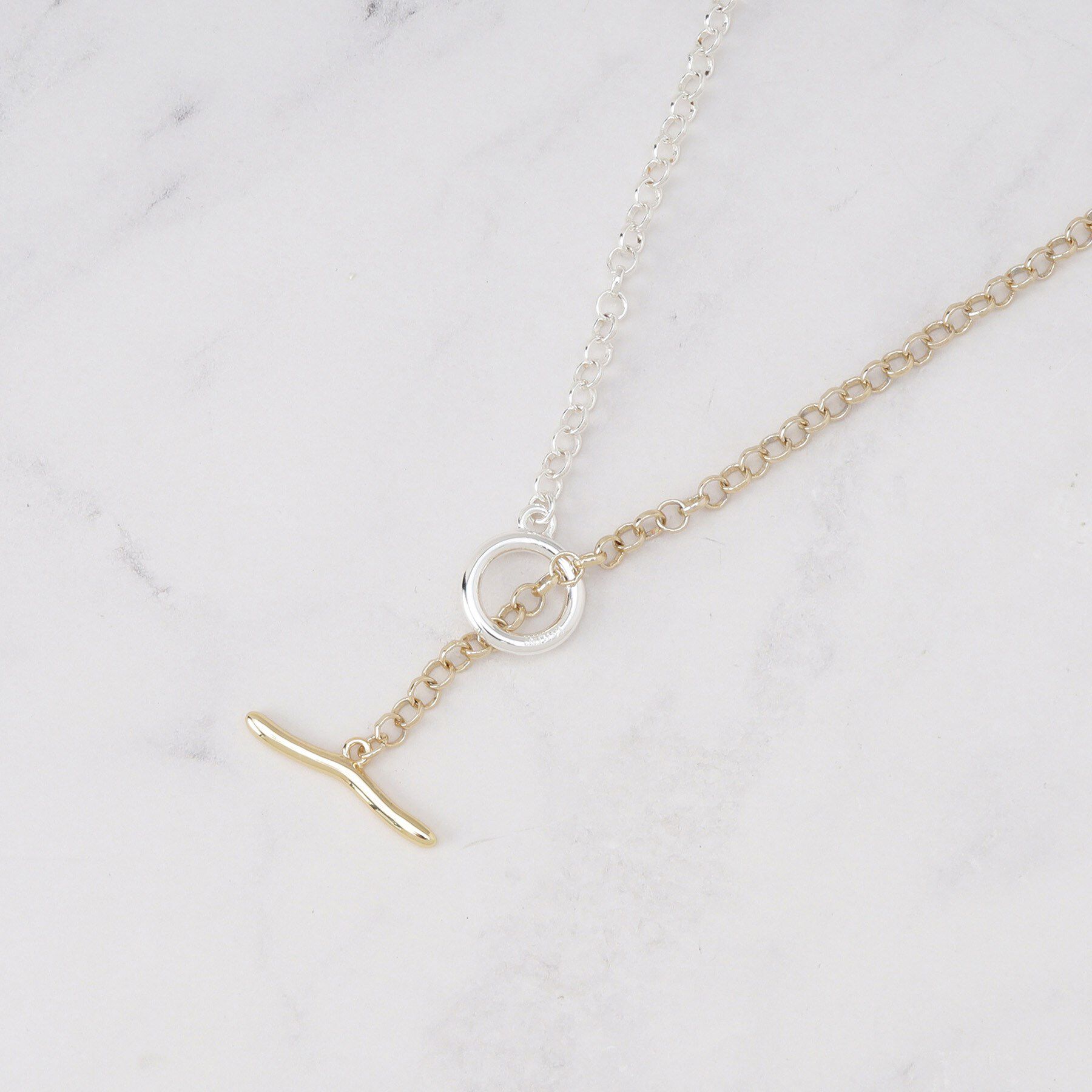 INDIVI「バイカラーショートネックレス」|ネックレス|