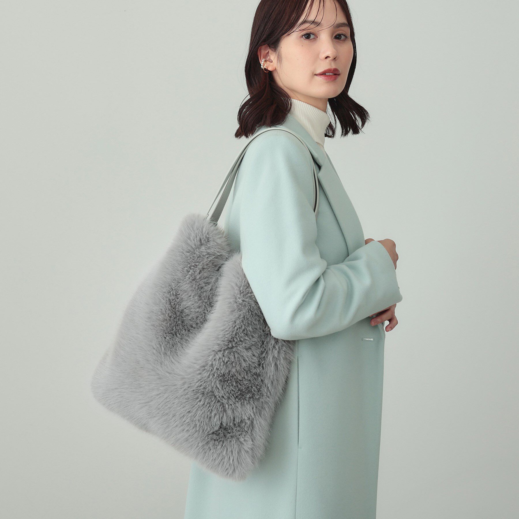 INDIVI「【2WAY】フェイクファートート」|トートバッグ|