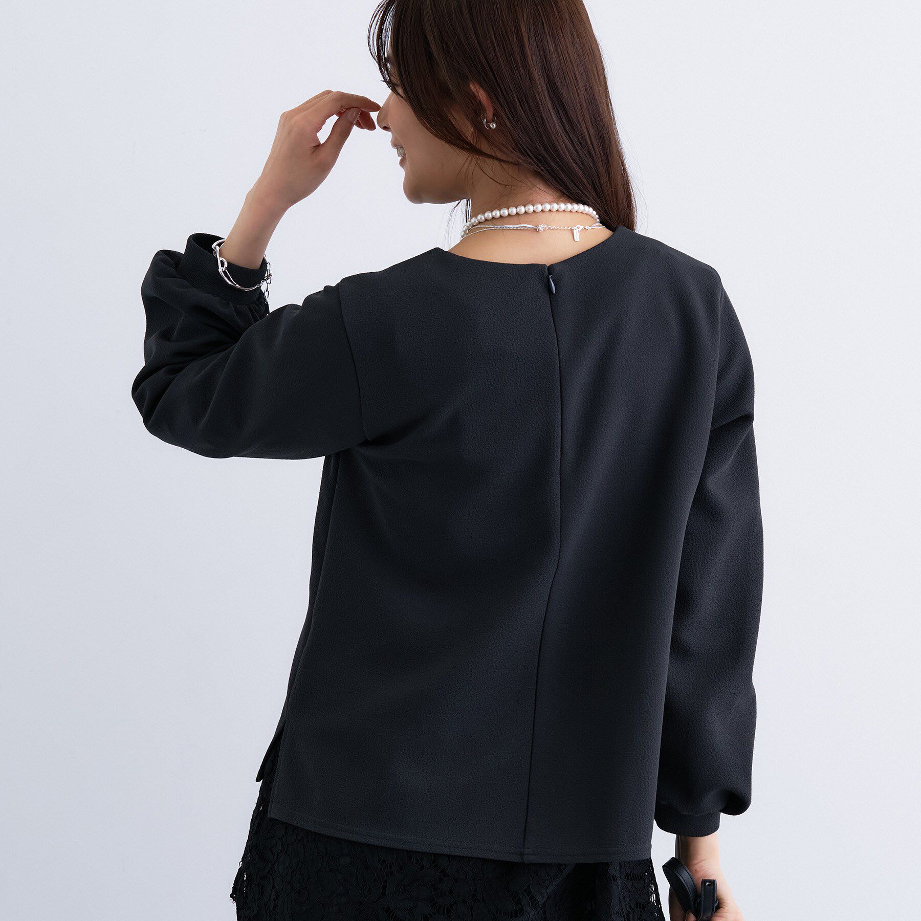 INDIVI「【SETUP可能／袖コンシャス】ダンボールジャージトップス」|Tシャツ・カットソー|