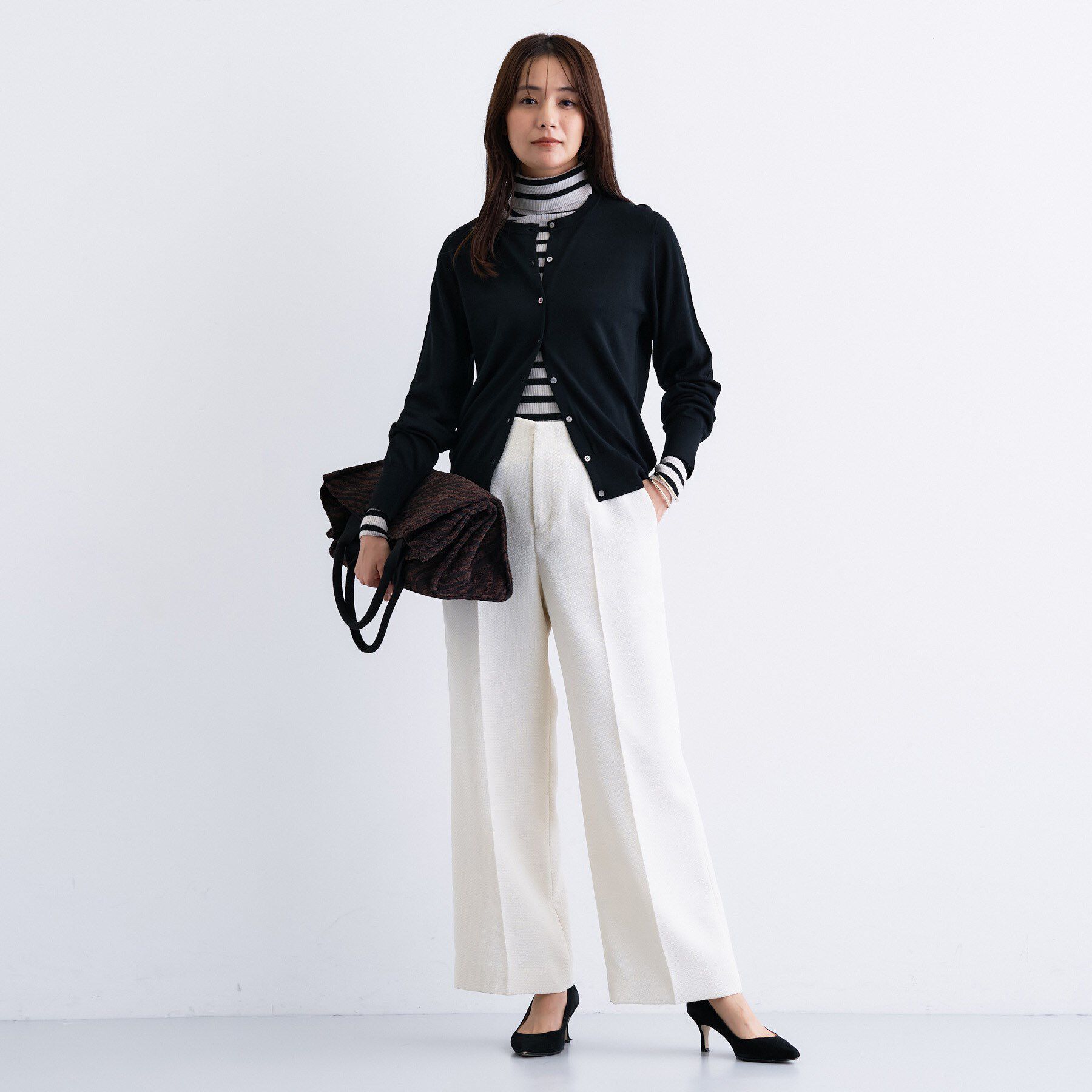 INDIVI「【洗える】ハイゲージニットカーディガン」|カーディガン|