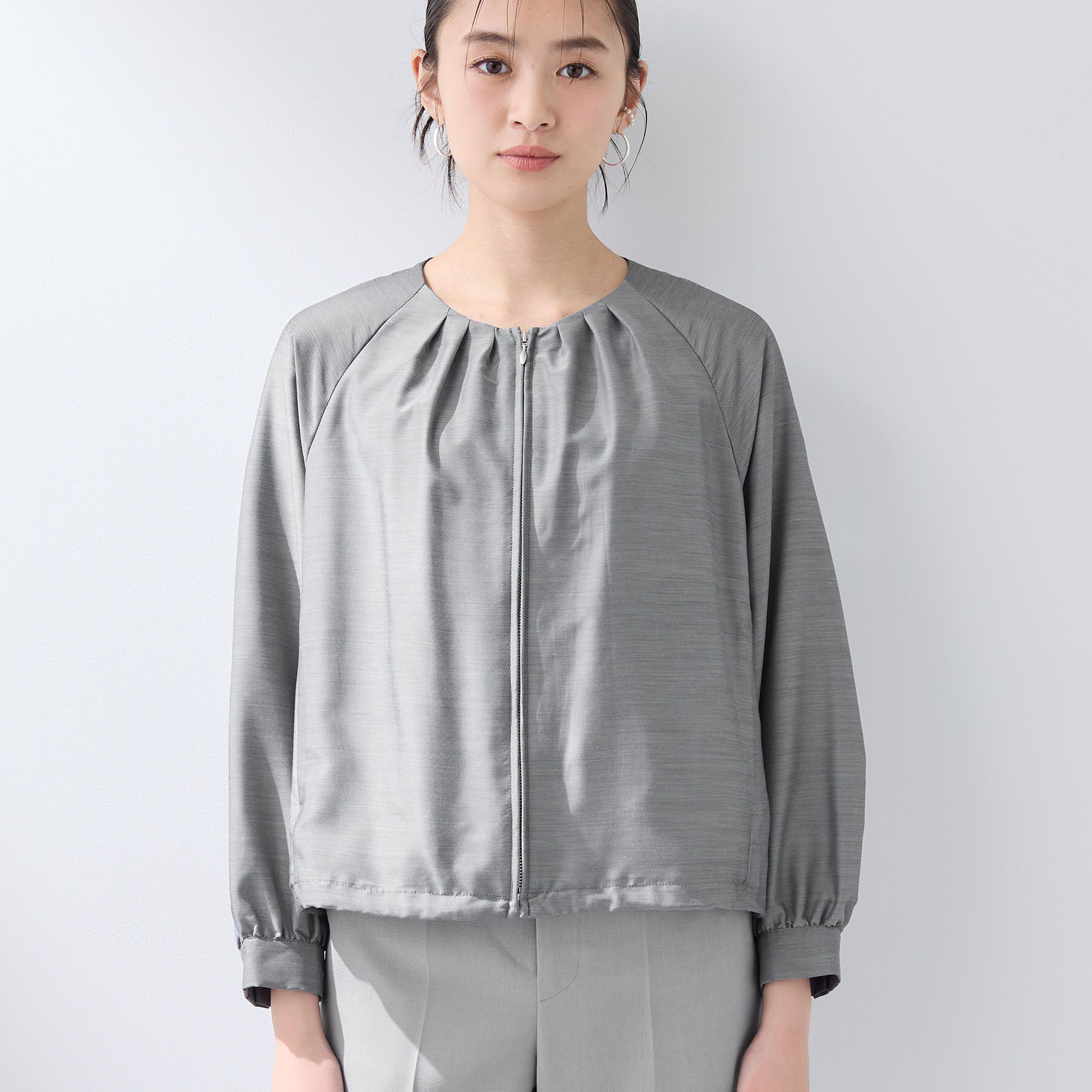 INDIVI「【洗える／大人シアー】エアリー バルーンブルゾン」|ブルゾン・スタジャン|