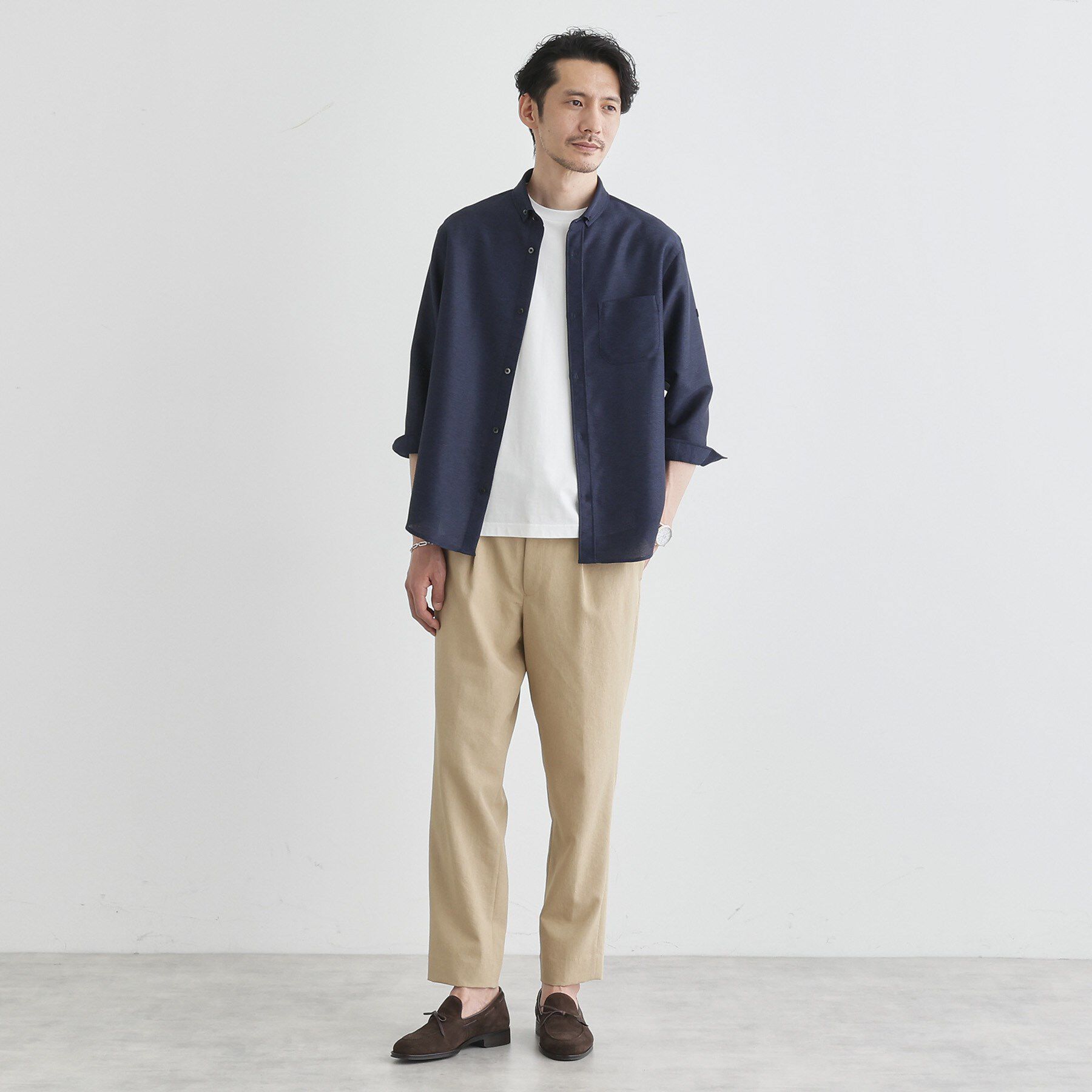 TAKEO KIKUCHI「【Sサイズ～】カラミ織り 7分袖シャツ」|シャツ・ブラウス|