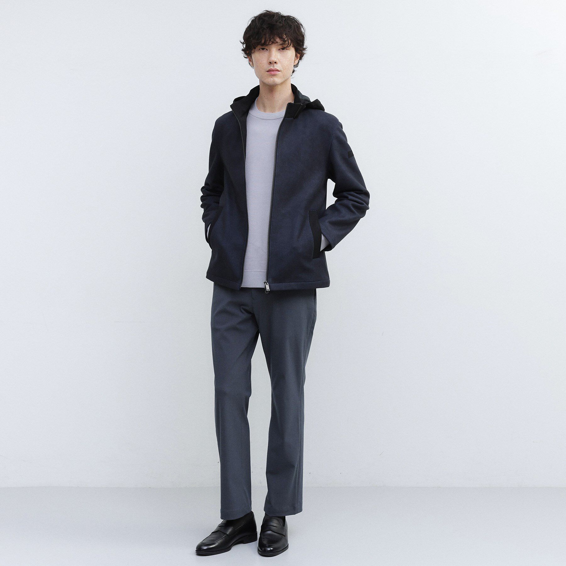 TAKEO KIKUCHI「【JUST ONE LAYER】ダウンファブリック ジップアップ フード ブルゾン」|ブルゾン・スタジャン|