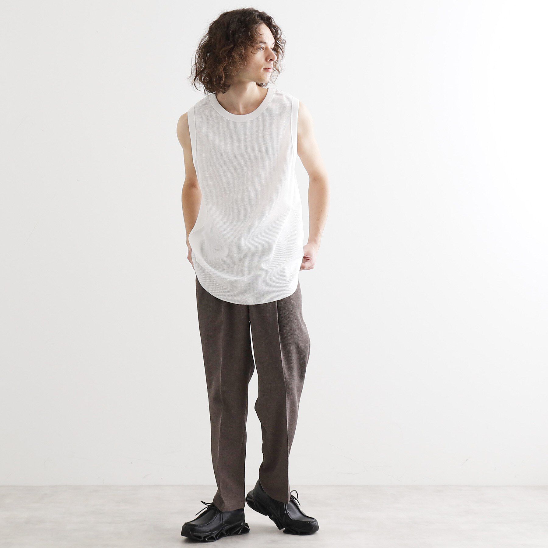 tk.TAKEO KIKUCHI「ワッフルノースリーブタンクトップ」|タンクトップ|